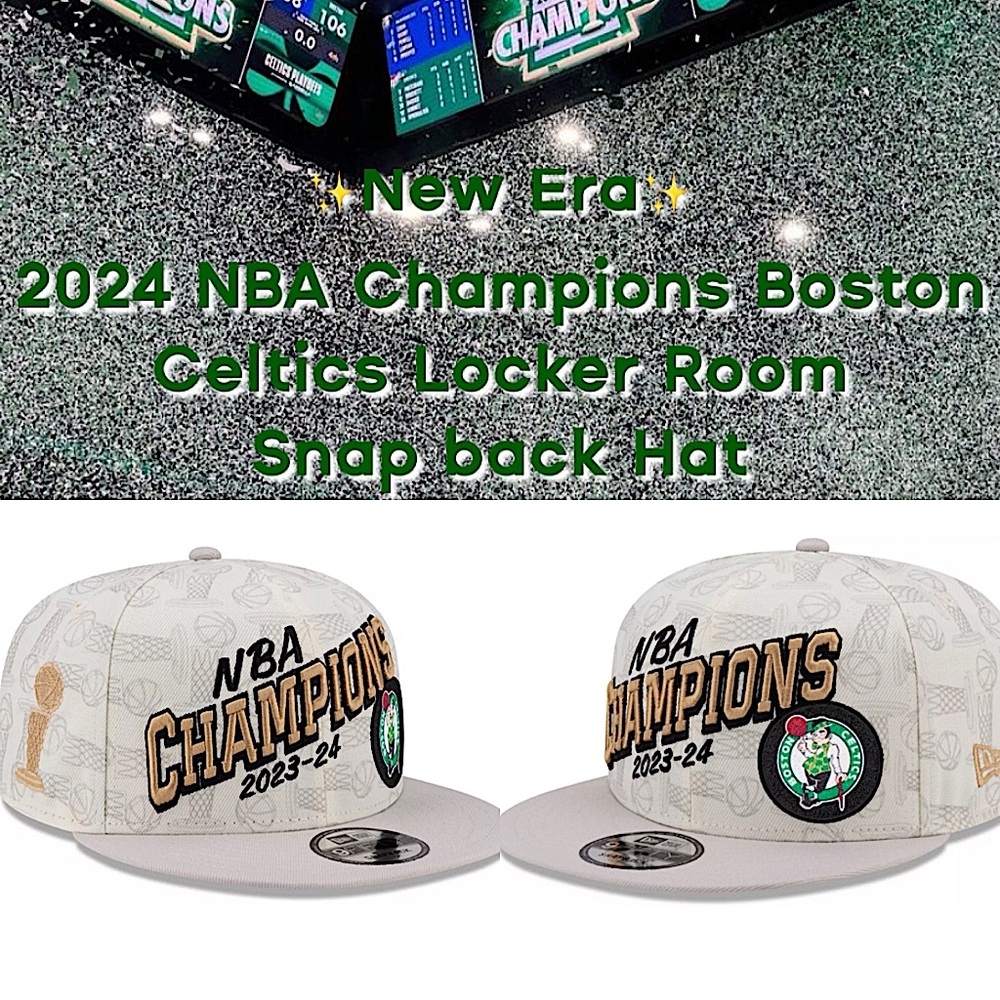 🏀✨ New Era - 2024 NBA Champions Boston Celtics Locker Room SnapBack Hat✨NWT✨🏀